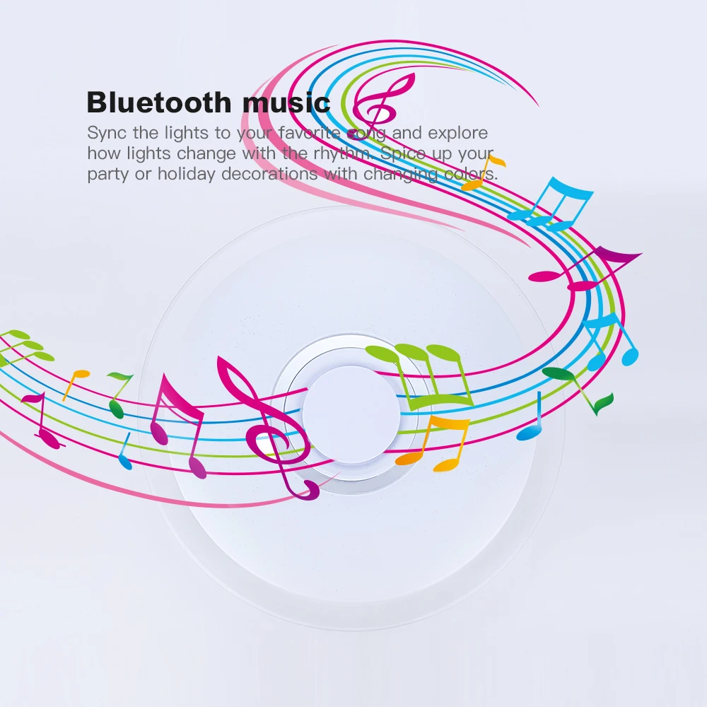 Comprar Moderno LED luces de techo RGB regulable 25W 36W 52W APP control remoto Bluetooth música luz vestíbulo dormitorio lámpara de techo