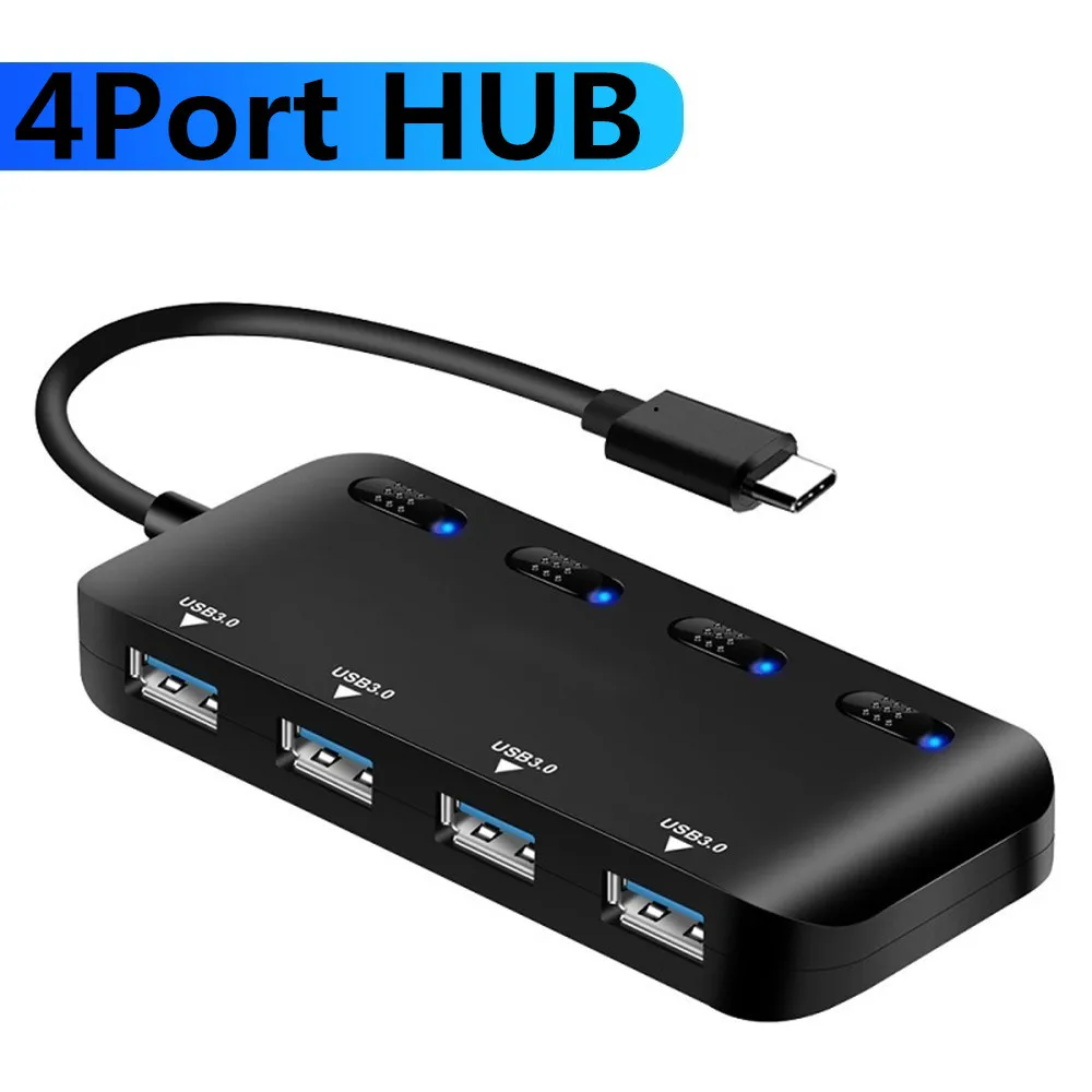 Высокоскоростной концентратор C концентратор USB 3,0 концентратор многоканальный разветвитель C-type usb-хаб 2,0 многофункциональный концентратор 4 порта удлинитель для ноутбуков