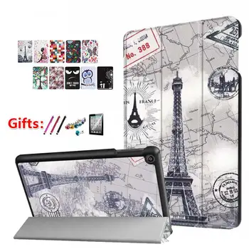 

For Amazon 2018 New Kindle Fire HD 8 Painted Print PU Leather Flip Smart Cover Case For kindle fire hd8 2017 new + free 3 gifts