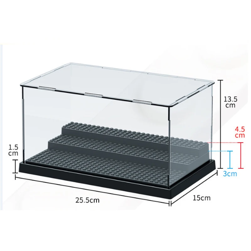 Action Figures Display Box Dustproof ShowCase Deluxe Acrylic Collectible Item Building Blocks Plastic Display Case Brick Toys 3