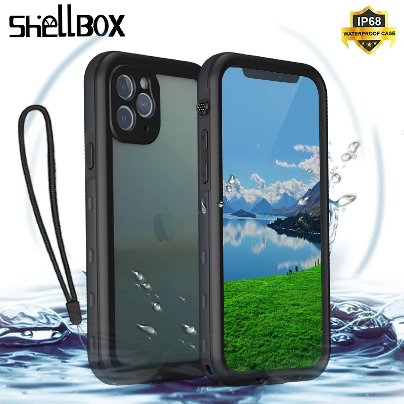 Водонепроницаемый чехол Shellbox для iPhone 12 11 Pro Max XR XS MAX плавающий 8 7 6S SE Plus противоударный силиконовый