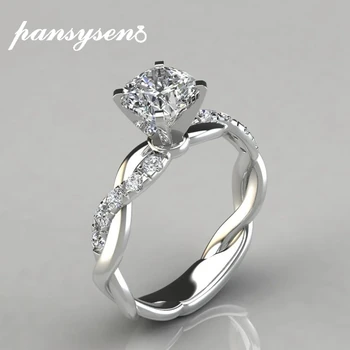 

PANSYSEN 100% Real 925 Sterling Silver Lab Diamond Wedding Engagement Rings for Women Fine Jewelry Bridal Finger Ring Wholesale