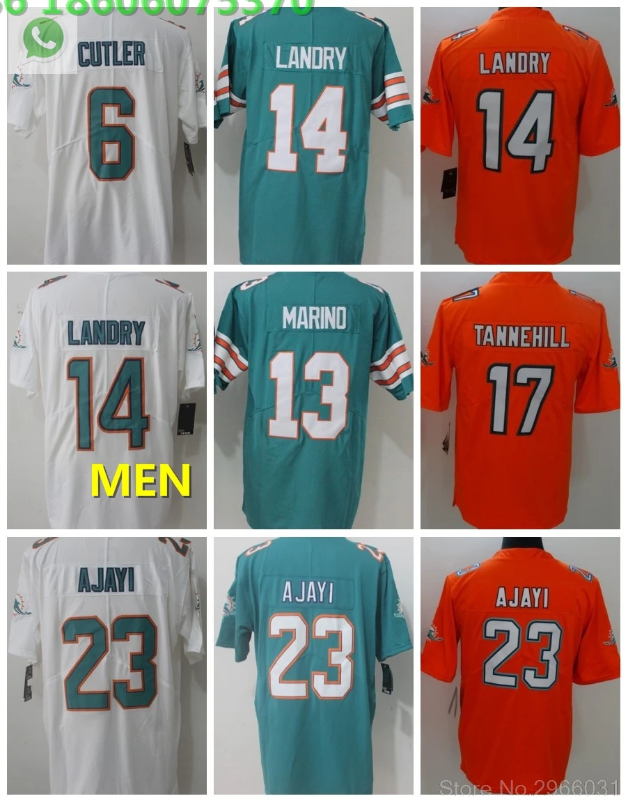 А+ Качественная мужская майка для взрослых Jay Ajayi 23 Jarvis Landry 14 Dan Marino 13 Ryan tannehilt 17 Jay Cutler 6 Miami