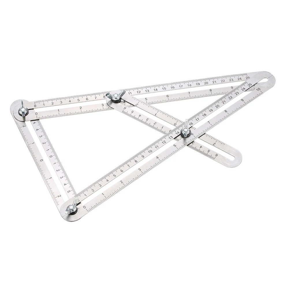 Multifunctional Four Fold Ruler Measuring Tool Stainless Steel Folding Ruler Any Angle Ruler Universal Protractor