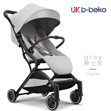 Светильник для детской коляски из алюминиевого сплава в британском B-BEKO, складной светильник, детская тележка, четырехколесная коляска для детей от 0 до 3 лет - Цвет: Gray