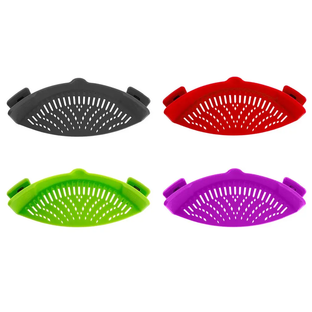 

Silicone Colanders Kitchen Clip On Pot Strainer Drainer For Draining Excess Liquid Univers Draining Pasta Vegetable Cookware