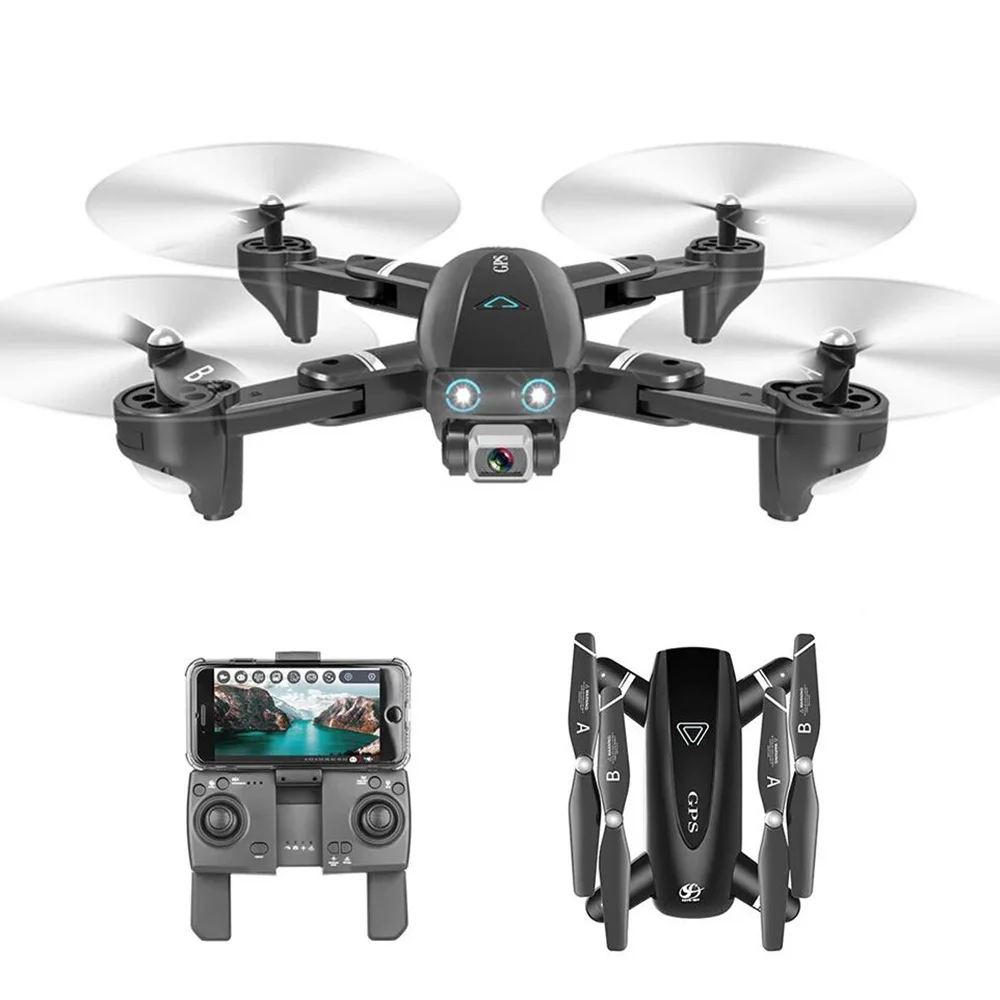 

S167 Foldable RC Quadcopter Drone GPS WiFi FPV 4K 1080P HD Camera Drones Mobile Control LED Light 4 Channels Brushed Motor Drone
