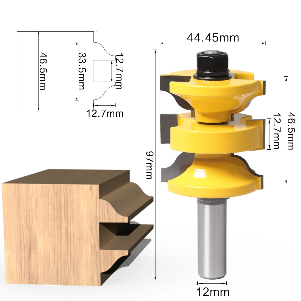 Rabbeting Bit Woodworking Tool Router Bits Durable Tools Auart ZyiLei-Shank 3pc 8mm Shank T Type Bearings Wood Milling Cutter 