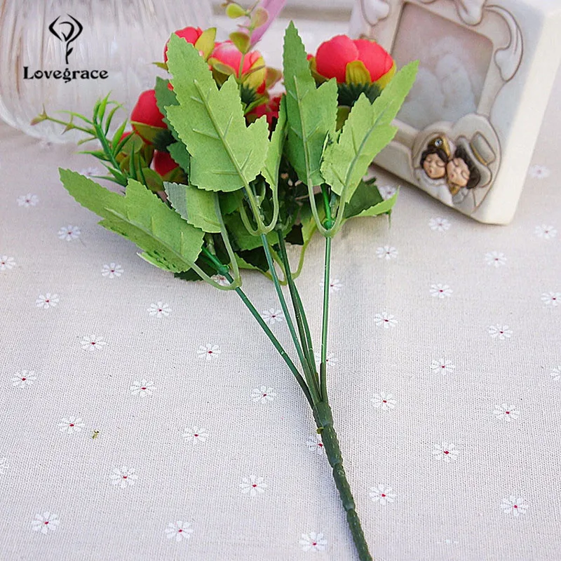 10 голов маленькие Чайные розы искусственные шелковые цветы Флорес свадебные