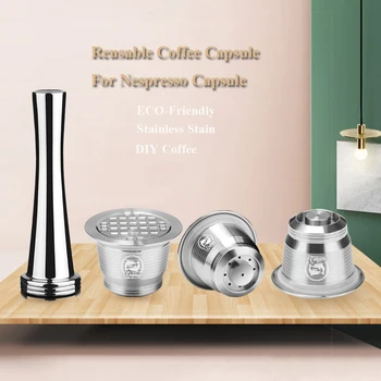 

For Nespresso Stainless Steel Refillable Reusable Coffee Capsule Coffee Tamper Pod For Nespresso Machine