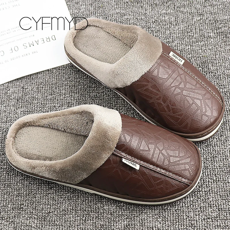 House Slippers Men Fur Slippers 