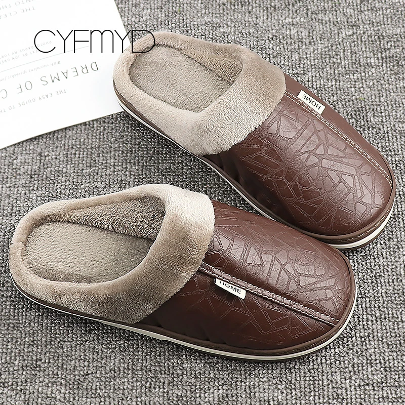 winter fur slippers for men