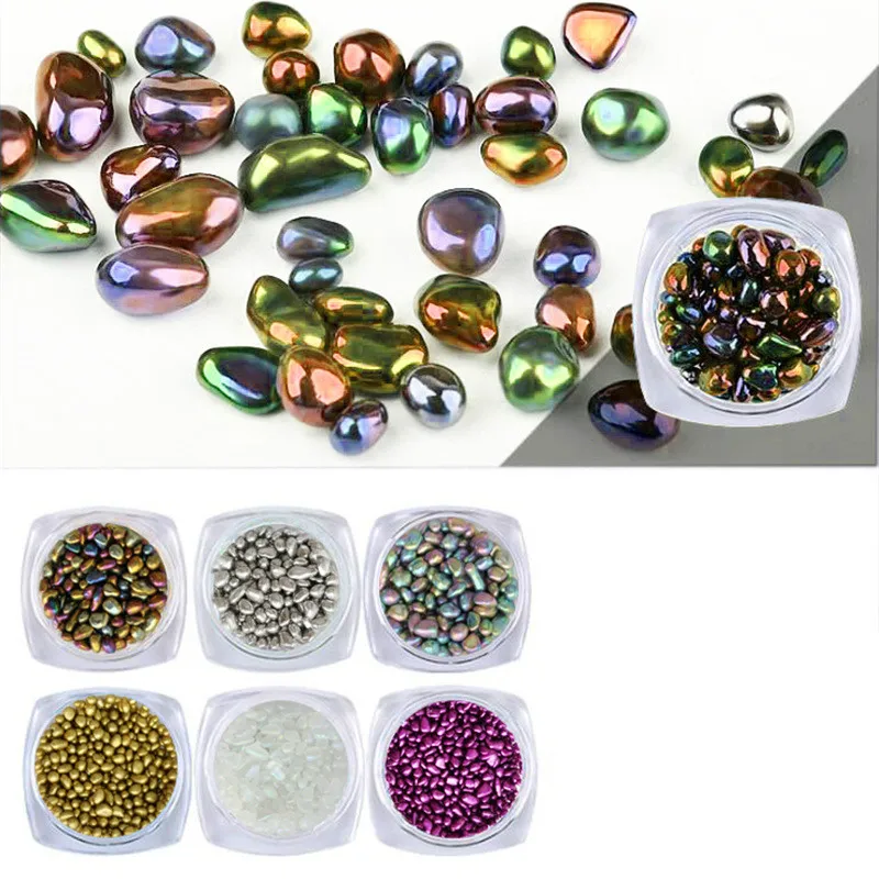 

Nail Art New Irregular Stone Gradient Symphony Small Pebble 6 Color Set Jewelry