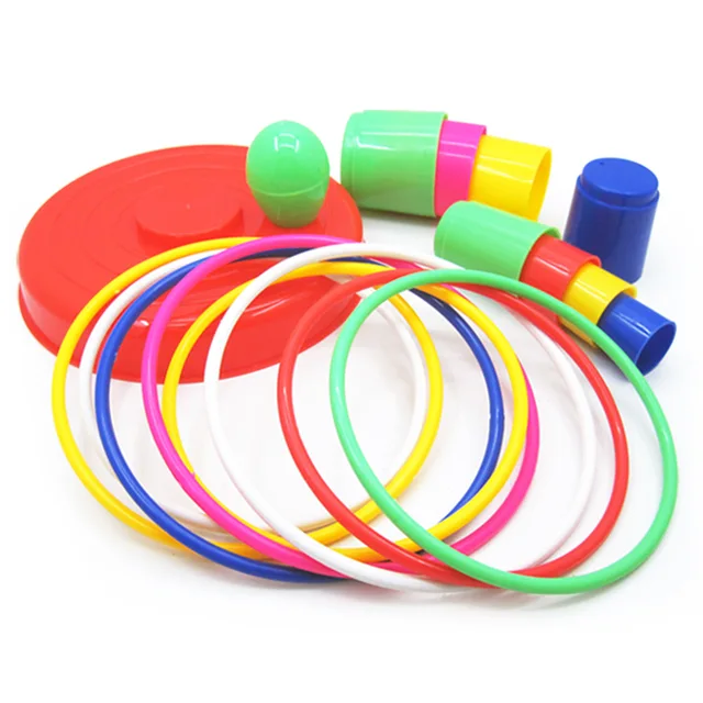 Children Outdoor Fun & Toy Sports Circle Ferrule Stacked Layers Game Parent-Child Interactive Ferrule Throwing Game Kids 3