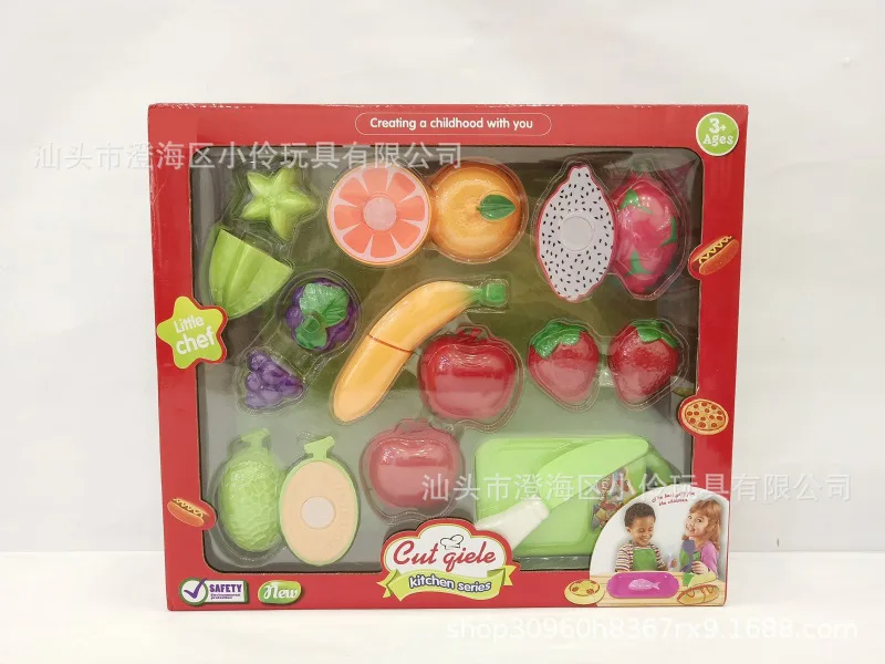 

Children Fruit & Vegetable Slicer Cut Fruit Toy Cutting Early Childhood Cognitive Play House Kitchen Toy