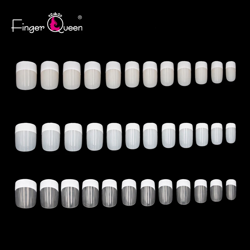 Fingerqueen 500 шт полный охват поддельные ногти натуральные, обнаженные и чистые высококачественные накладные ногти ABS УФ гель Инструмент для ногтей FQ9007
