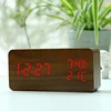 LED Wooden Table Clock Voice Control Digital Clock Alarm Clock with Three Group Ringing Calendar Temperature Humidity Function ► Photo 3/6