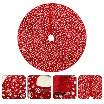 

1PC Red Christmas Tree Skirt Xmas Tree Ornament Christmas Party Decor (Red)