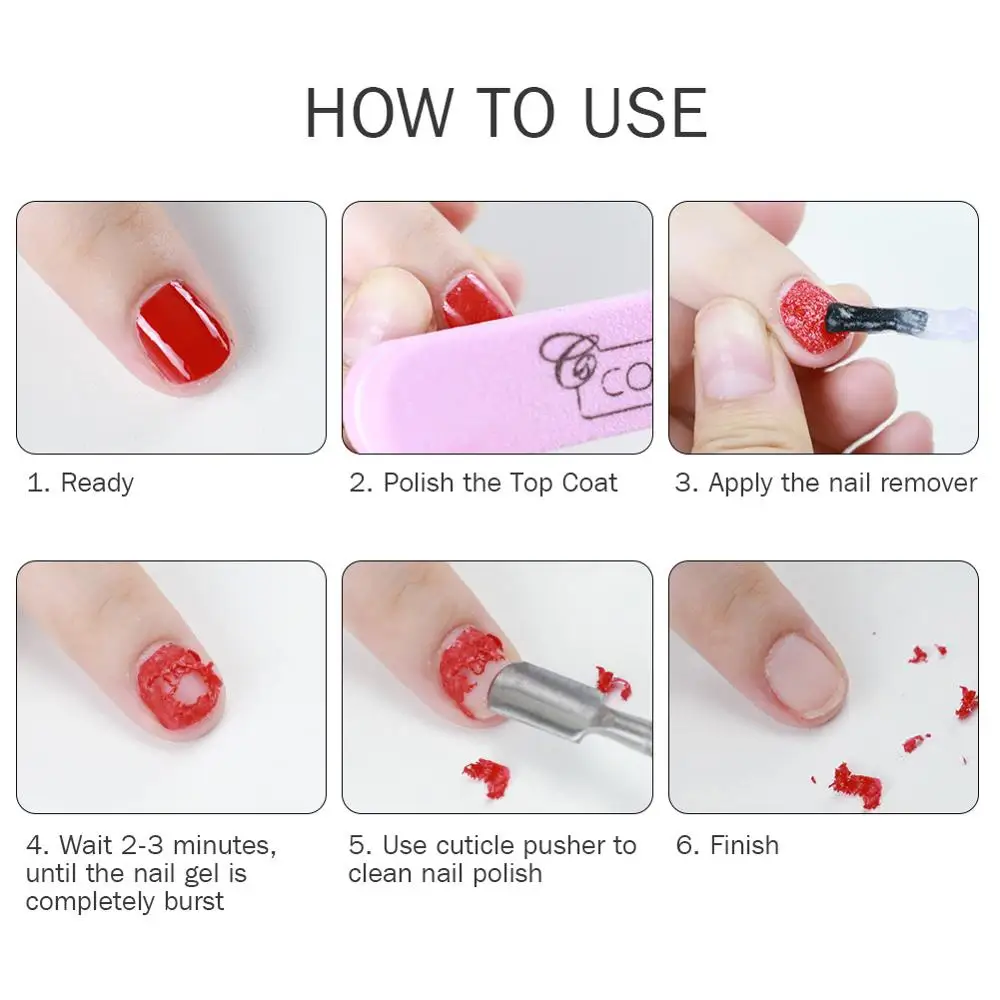 COSCELI10ml волшебное средство для снятия лака для ногтей, эффективное быстрое удаление лака для ногтей, грунтовочный слой для ногтей, набор для быстрой разгрузки лака для ногтей