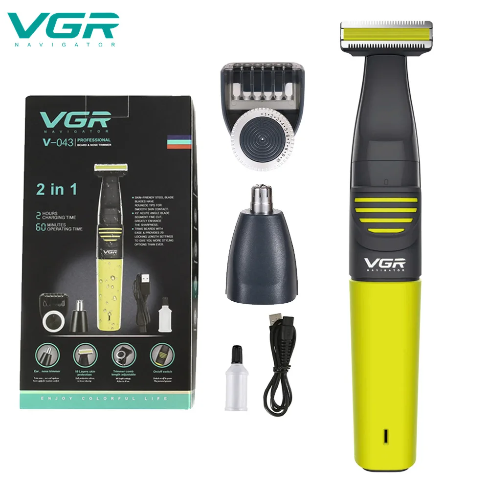 VGR электробритва T-blade USB Мужская и Женская бритва триммер для волос в носу |