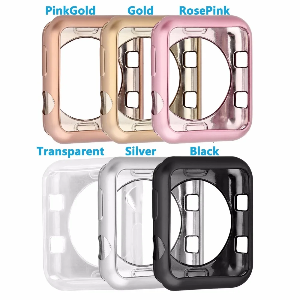 Стильный мягкий ТПУ защитный чехол iwatch Series 5 3 2 1 для Apple Watch 38 мм 42 мм цветной чехол 44 мм идеальный бампер
