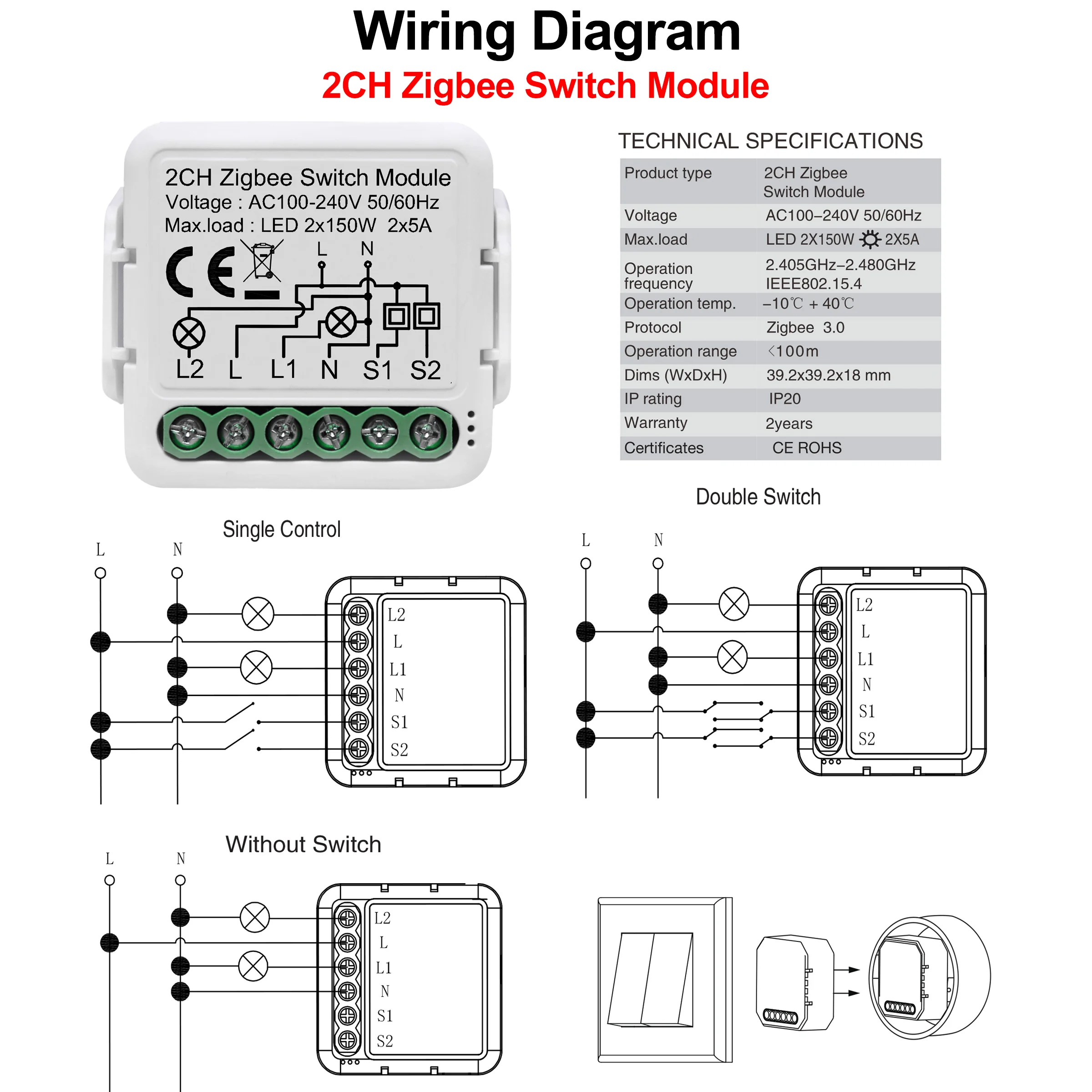 Tuya Zigbee Wifi Dimmer Switch Module 10a Smart Home Diy - Temu Germany