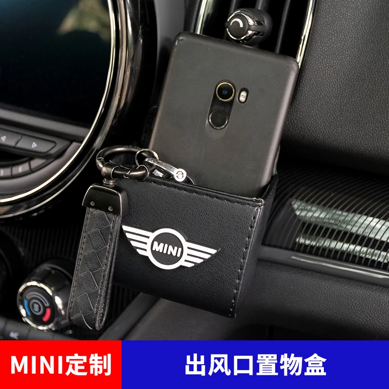 Bolsa de almacenamiento para salida de aire, bolsa de almacenamiento multifunción para teléfono de coche, accesorios interiores para BMW MINI COOPER F54 F55 F56 F60 R56 R60
