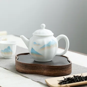

Ceramic Kung Fu Teapot Single Pot Jingdezhen Handle Pot Pitcher Filter Tea Simple Porcelain Teapot Tea Water Jar Tea Set Siteel
