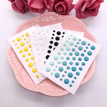 

KLJUYP 4pcs/set Sugar Sprinkles Self- adhesive Enamel Dots Resin Sticker for Scrapbooking/ DIY Crafts/ Card Making Decoration