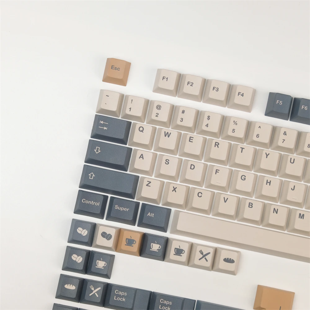 Teclas Conjunto Completo Pbt Gmk Café Keycaps Cereja Perfil Dye-sublimação Keycap para Teclado Mecânico Ansi 60 80 100 Layout 140 - Imagem 5