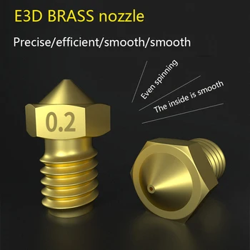

5/10pcs 3D Printer V6 M6 Threaded brass Nozzle 0.2/0.25 0.3/0.4/0.5/0.6/1.0mm for 1.75/3.0mm filament E3D V5 V6 Hotend Extruder