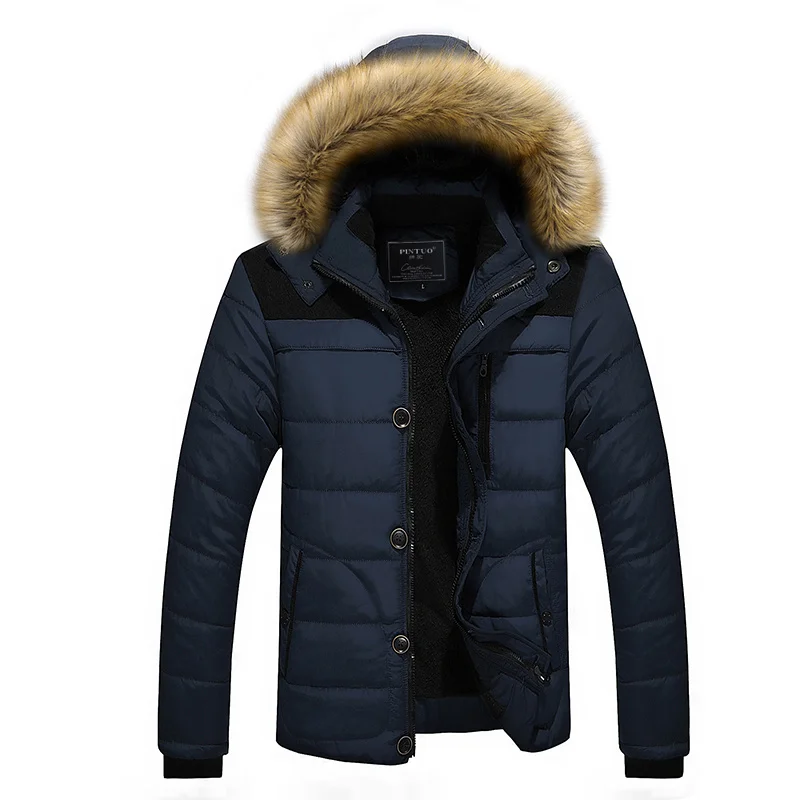 

Men's Winter Warm Parkas Down Jackets Mens Casual LooseLarge Size Solid Jacket And Coats Cotton Thicken Fleece Jackets Size 5XL