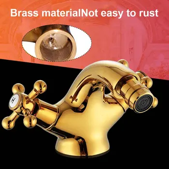 

Anti Rust Replacement Parts Bidet Faucets Brass European Style Hotel Hot Cold Tap Dual Handle Easy Install Single Hole Bathroom