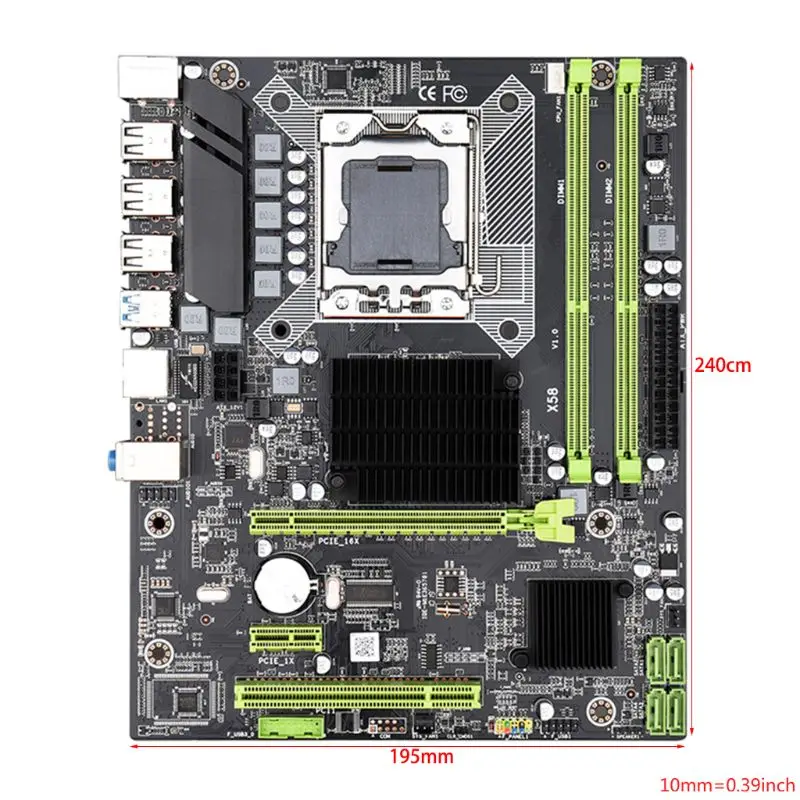 

X58 Motherboard LGA 1366 i7 5675 DDR3 Motherboard LGA1366 1366PIN Mainboard Support RECC 32GB SB3.0 for Computer