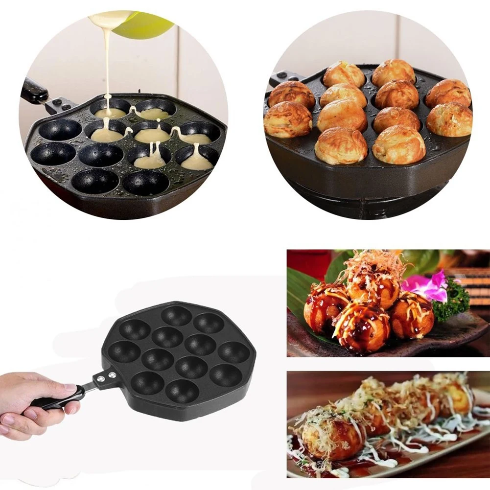 Лидер продаж 12 полостей алюминиевый сплав Takoyaki сковорода для выпечки формы для приготовления пищи инструменты