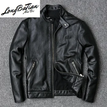 

Jacket Cowhide Real Sheepskin Coat Spring Fall Genuine Leather Jackets for Men Plus Size Vintage 2020 KJ4803