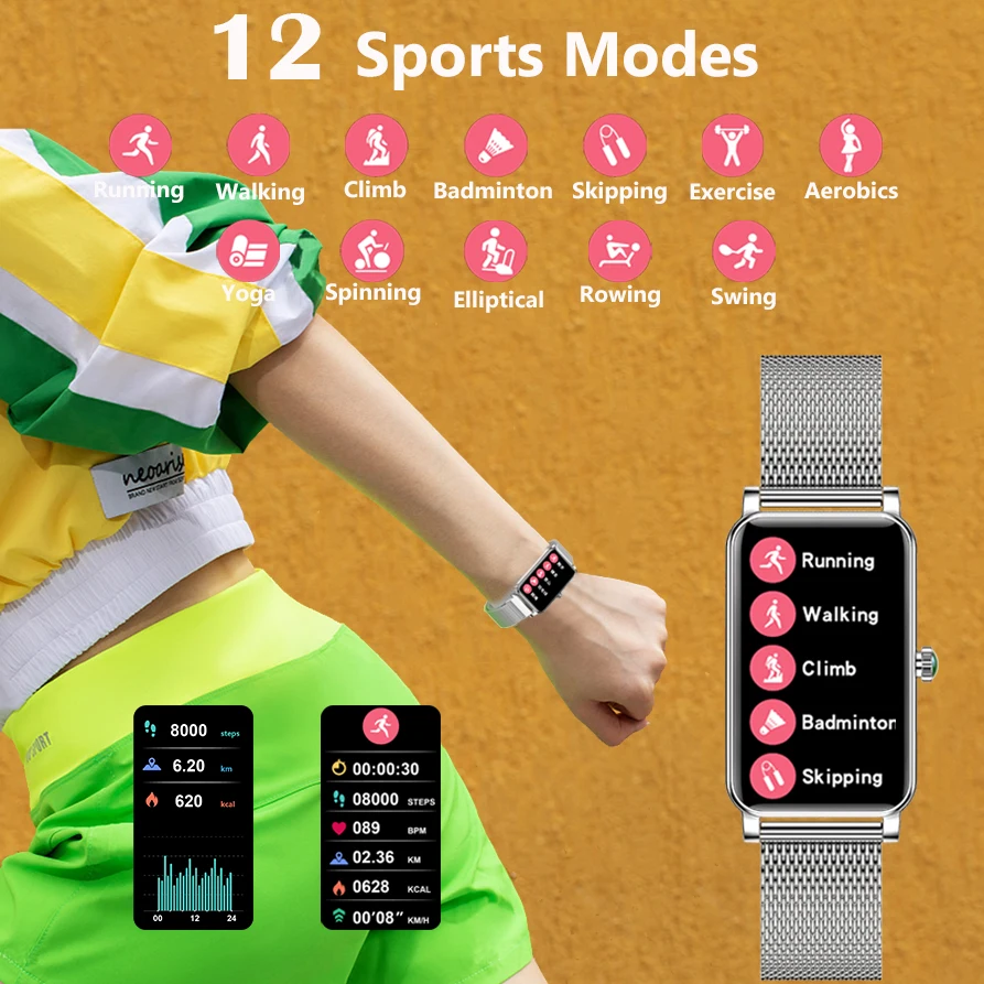 Smart Watch Women Smart Watch Dials Full Touch Screen IP68 Waterproof Heart Rate Monitor