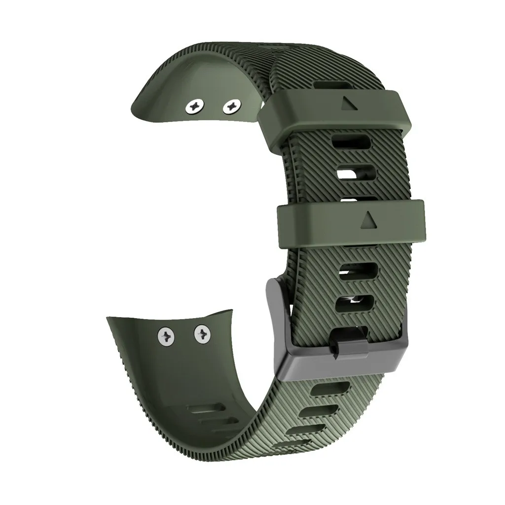 Ouhaobin мягкий сменный силиконовый ремень для Garmin Forerunner 45S умный Браслет 18 мм ремешок черный серебристый Пряжка 913#2