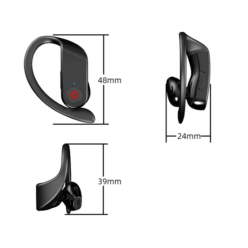 High Performance HIFI Stereo Earbuds Earphone Ear Hook Monitors Single Dynamic Driver Hi Res HDSS IPX6 Waterproof LED Power TWS
