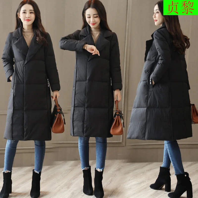 

Winter Long Cotton-padded Clothes 2018 New Style WOMEN'S Dress over-the-Knee Korean-style Fashion down Jacket Cotton-padded Clot