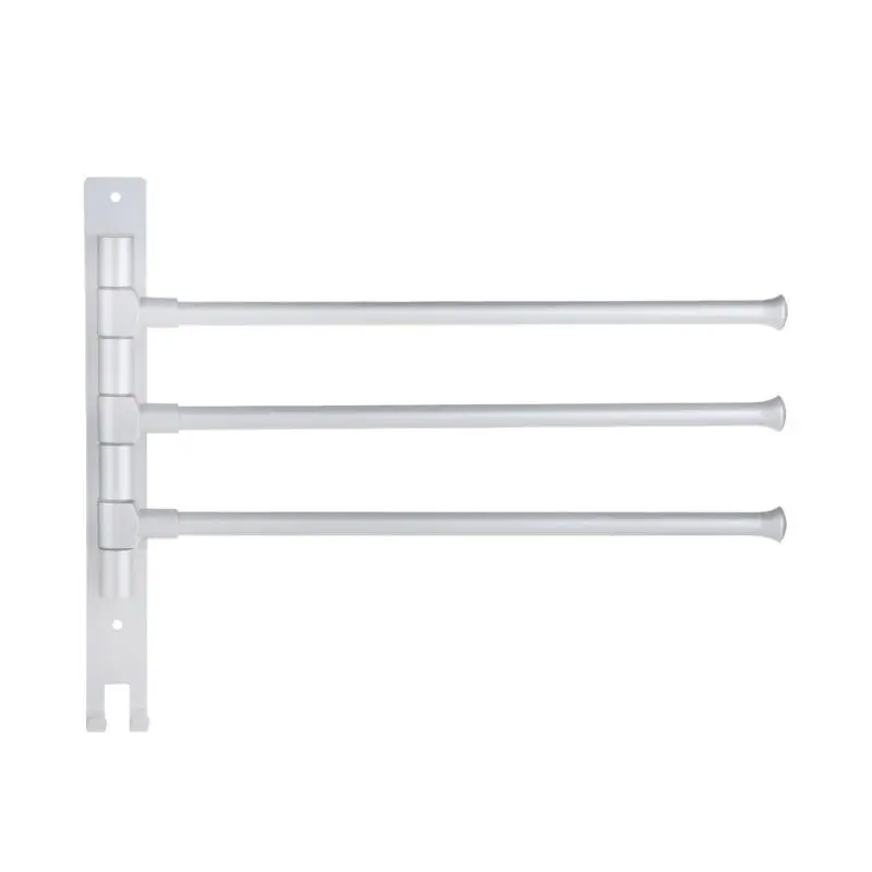

Good Quality New 3Arms Towel Rack Space Aluminium Towel Hanging With Hooks Rotatable Towel Storage Bars Bathroom Accessories