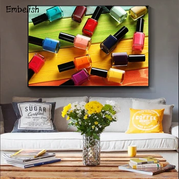 

1 Pieces Colorful Nail Polish Wall Art Picture For Living Room Manicure Store HD Spray On Canvas Oil Painting Home Decor Poster