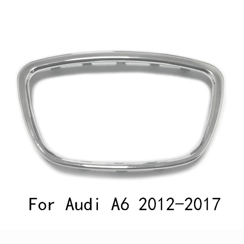 Яркая Серебряная abs Хромированная накладка на руль эмблема в центре логотип кольцо рамка Блестки наклейка Аксессуары для Audi A8 D4 A7 A6 C7 - Название цвета: For A6 2012-2017