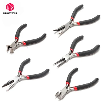 

FGHGF 5Pcs Jewellery Mini Pliers Kit Set Cutter Chain Round Bent Needle Beading Making Repair Tools forceps