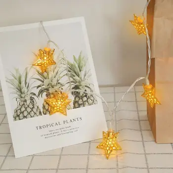 

10 LEDs Metal Five Pointed Star String Light Wedding Party Holiday for Home Gate F42B