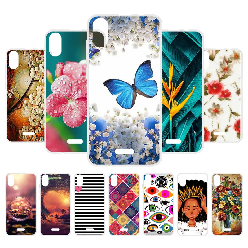 

Phone Cases For Wiko Y60 Case Silicone Rose Cat Flower Patterned Cover For Wiko Y60 Y 60 5.45" Soft TPU Phone Back Shell Fundas