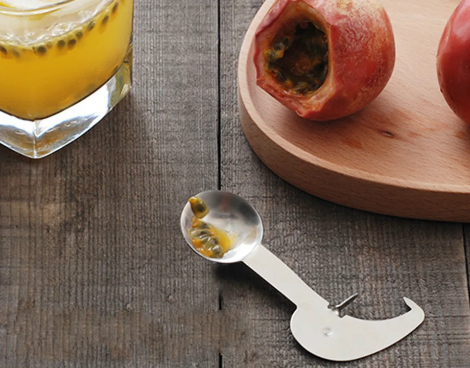 Нож-открывалка для фруктов, Артефакт из нержавеющей стали, нож для выкапывания, ложка для фруктов, пассионическая ложка, инструмент для резки фруктов