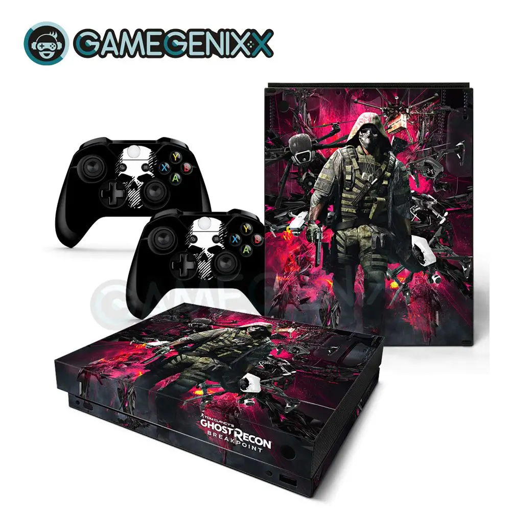 Наклейка на кожу GAMEGENIXX Виниловая наклейка для консоли Xbox One X и 2 контроллера-Ghost Recon