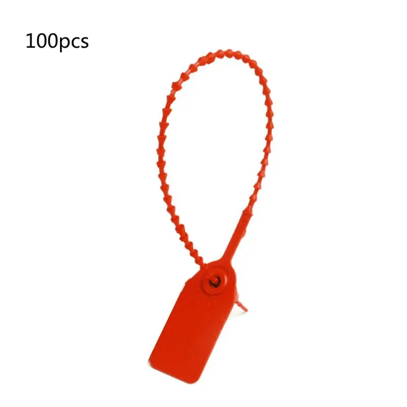 Красный 100 шт одноразовые пластиковые Pull-Tite защитные уплотнения вывески пронумерованные самоблоки - Цвет: Красный
