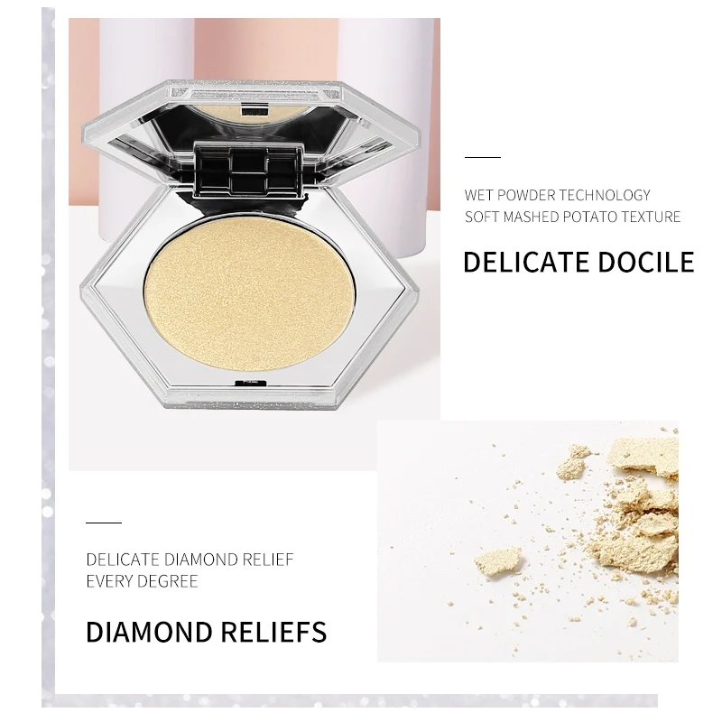 Shiny Highlighter Blush Powder Luminous Baked Contour Powder Waterproof Long-lasting